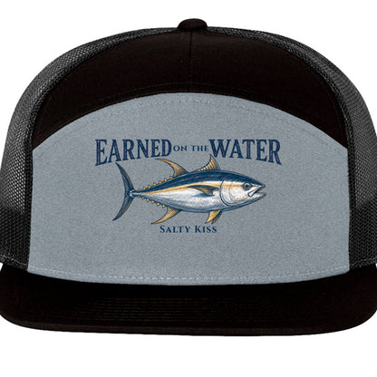 Earned on the Water Yellowfin Tuna- Richardson 168 7-Panel Trucker Cap by Salty Kiss coastal apparel