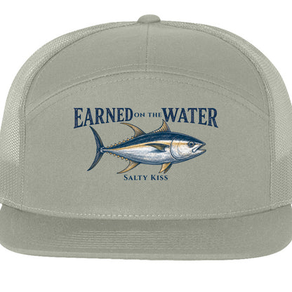 Earned on the Water Yellowfin Tuna- Richardson 168 7-Panel Trucker Cap by Salty Kiss coastal apparel