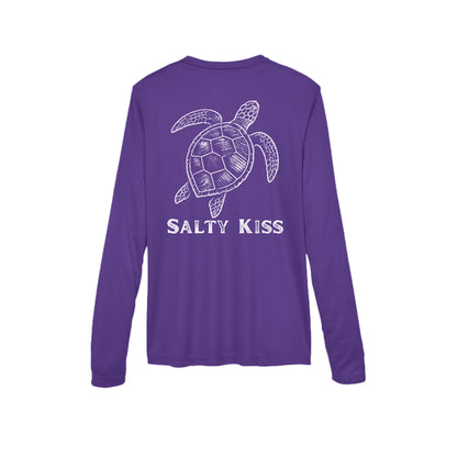 "Coastal Sea Turtle" Performance Long Sleeve UV 40+ by Salty Kiss coastal apparel
