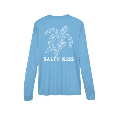 "Coastal Sea Turtle" Performance Long Sleeve UV 40+ by Salty Kiss coastal apparel