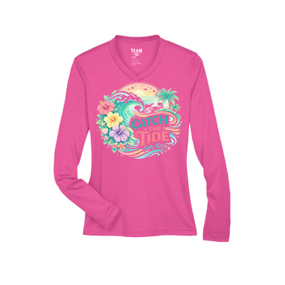 Women's Performance Long Sleeve UV 40+ - Catch the Tide by Salty Kiss coastal apparel