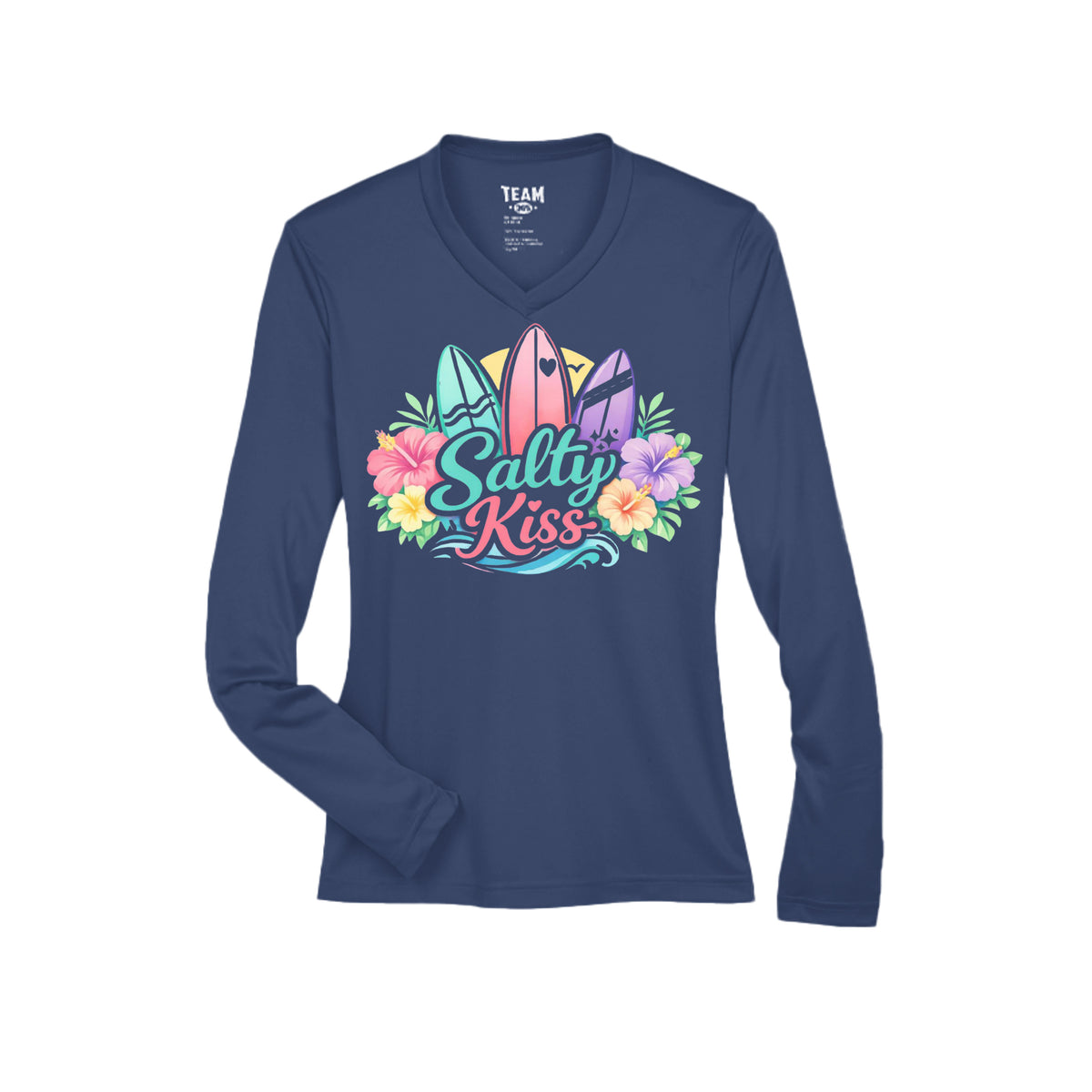 Women's Performance Long Sleeve UV 40+ - Sunset Surf Bloom by Salty Kiss coastal apparel