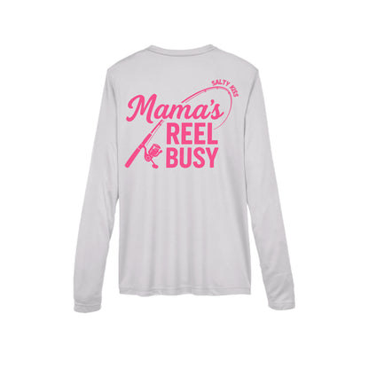 Women's Performance Long Sleeve UV 40+ - Mama's Reel Busy by Salty Kiss coastal apparel
