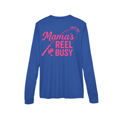 Women's Performance Long Sleeve UV 40+ - Mama's Reel Busy by Salty Kiss coastal apparel