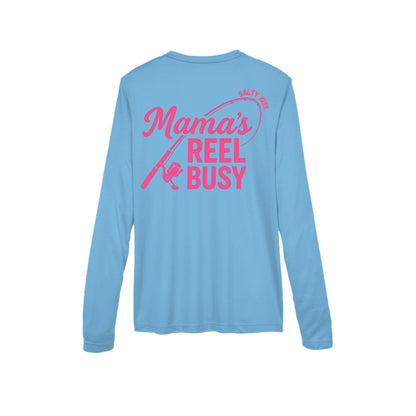 Women's Performance Long Sleeve UV 40+ - Mama's Reel Busy by Salty Kiss coastal apparel
