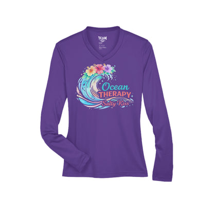 Women's Performance Long Sleeve UV 40+ - Ocean Therapy by Salty Kiss coastal apparel