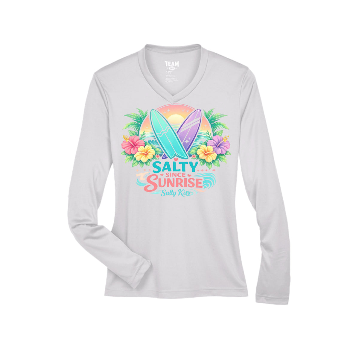 Women's Performance Long Sleeve UV 40+ - Salty Since Sunrise by Salty Kiss coastal apparel
