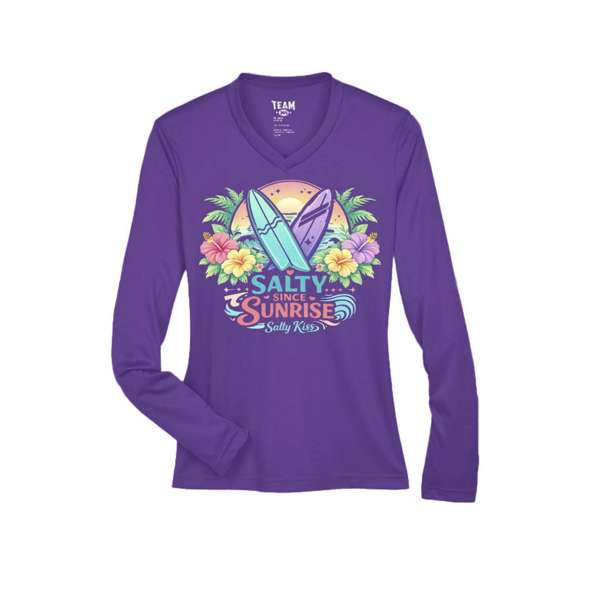 Women's Performance Long Sleeve UV 40+ - Salty Since Sunrise by Salty Kiss coastal apparel