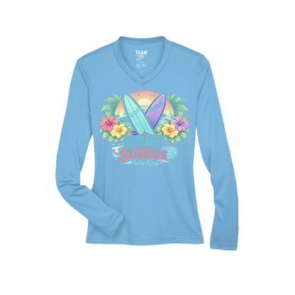 Women's Performance Long Sleeve UV 40+ - Salty Since Sunrise by Salty Kiss coastal apparel
