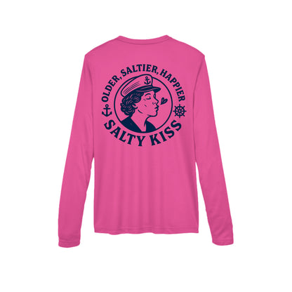 Women's Performance Long Sleeve UV 40+ - Older Saltier Happier by Salty Kiss coastal apparel