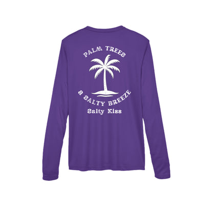 Women's Performance Long Sleeve UV 40+ - Palm Trees & Salty Breeze by Salty Kiss coastal apparel
