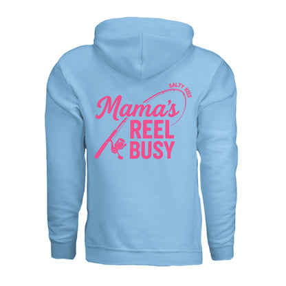 Women's Fishing Hoodie - Mama's Reel Busy by Salty Kiss coastal apparel