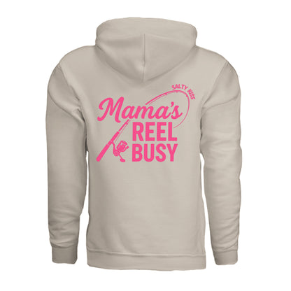 Women's Fishing Hoodie - Mama's Reel Busy by Salty Kiss coastal apparel