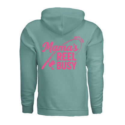 Women's Fishing Hoodie - Mama's Reel Busy by Salty Kiss coastal apparel