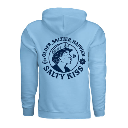 Women's Hoodie - Older, Saltier, Happier by Salty Kiss coastal apparel
