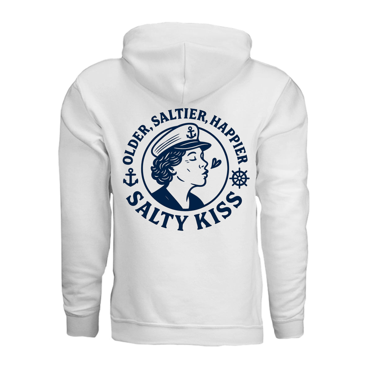 Women's Hoodie - Older, Saltier, Happier by Salty Kiss coastal apparel