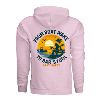 Women's Boating Hoodie - From Boat Wake to Bar Stool by Salty Kiss coastal apparel