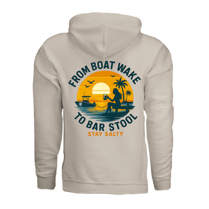 Women's Boating Hoodie - From Boat Wake to Bar Stool by Salty Kiss coastal apparel