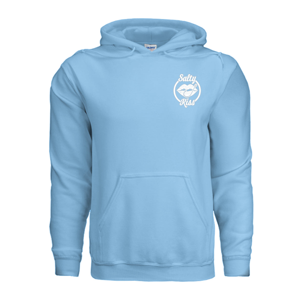 Unisex Hoodie - Salty Kiss White Logo by Salty Kiss coastal apparel