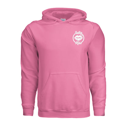Unisex Hoodie - Salty Kiss White Logo by Salty Kiss coastal apparel