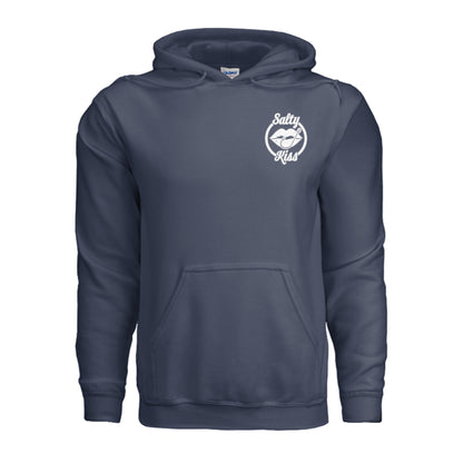 Unisex Hoodie - Salty Kiss White Logo by Salty Kiss coastal apparel