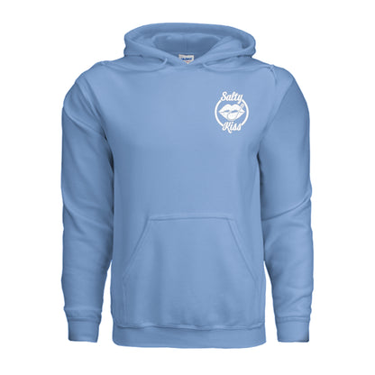 Unisex Hoodie - Salty Kiss White Logo by Salty Kiss coastal apparel