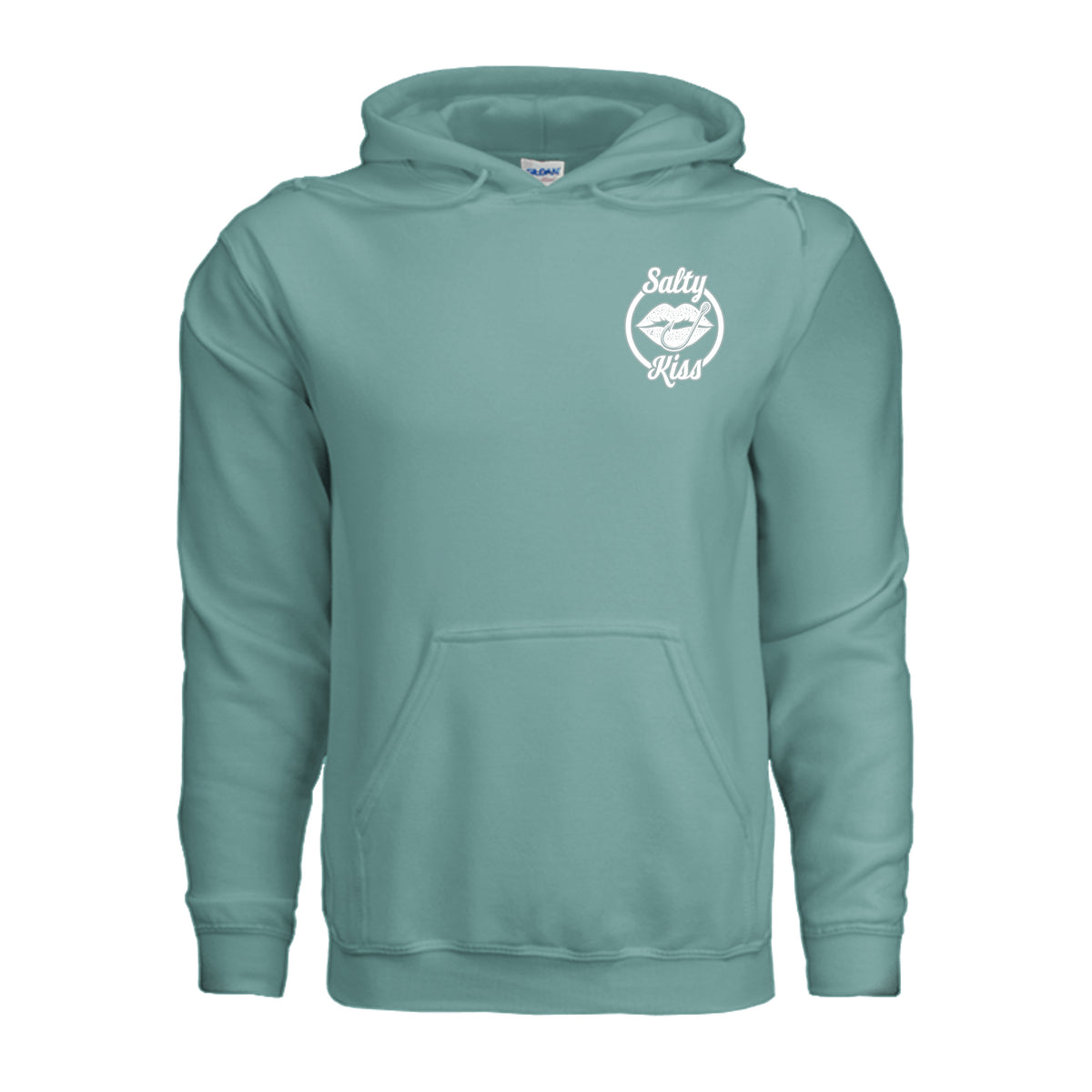 Unisex Hoodie - Salty Kiss White Logo by Salty Kiss coastal apparel