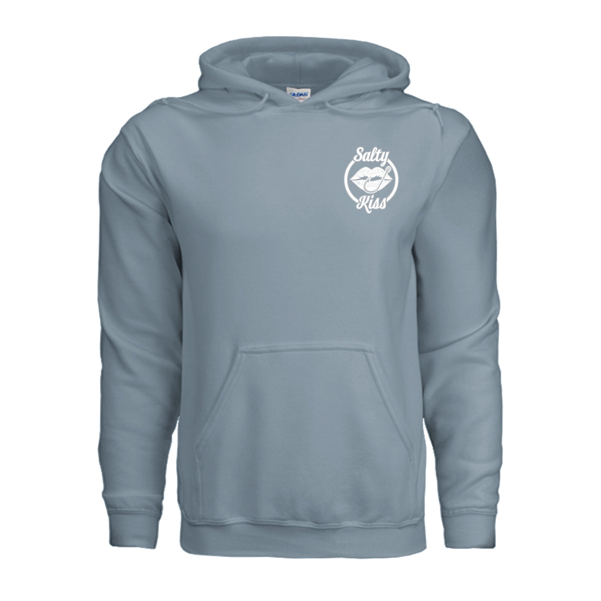 Unisex Hoodie - Salty Kiss White Logo by Salty Kiss coastal apparel