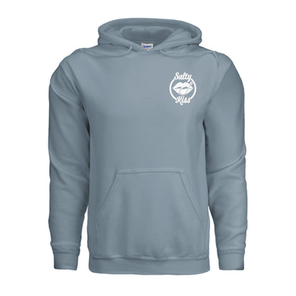 Unisex Hoodie - Salty Kiss White Logo by Salty Kiss coastal apparel