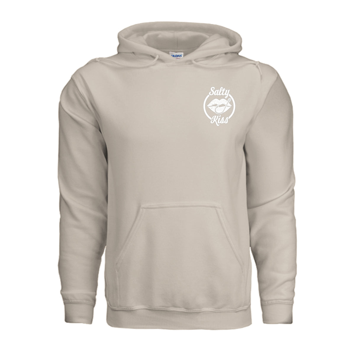 Unisex Hoodie - Salty Kiss White Logo by Salty Kiss coastal apparel