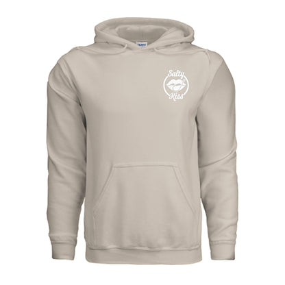Unisex Hoodie - Salty Kiss White Logo by Salty Kiss coastal apparel