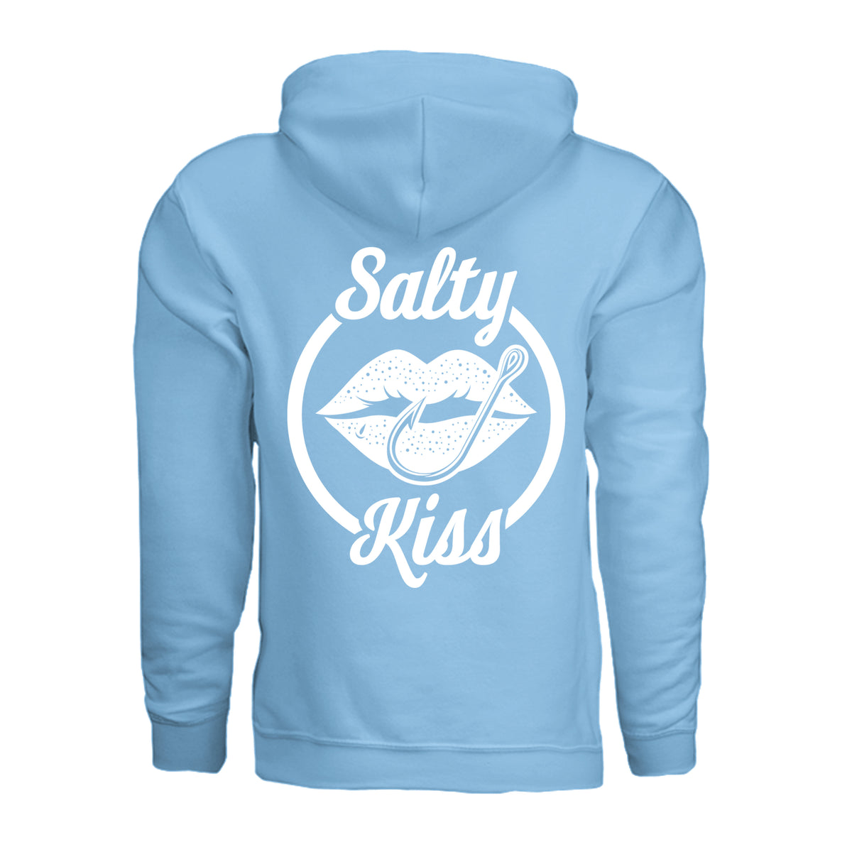 Unisex Hoodie - Salty Kiss White Logo by Salty Kiss coastal apparel