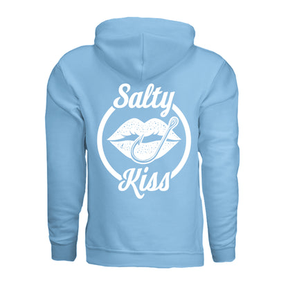 Unisex Hoodie - Salty Kiss White Logo by Salty Kiss coastal apparel