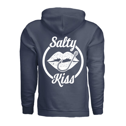 Unisex Hoodie - Salty Kiss White Logo by Salty Kiss coastal apparel