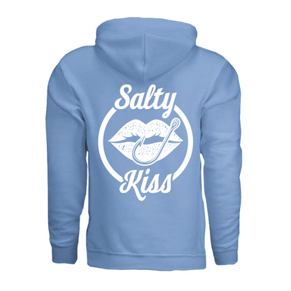 Unisex Hoodie - Salty Kiss White Logo by Salty Kiss coastal apparel