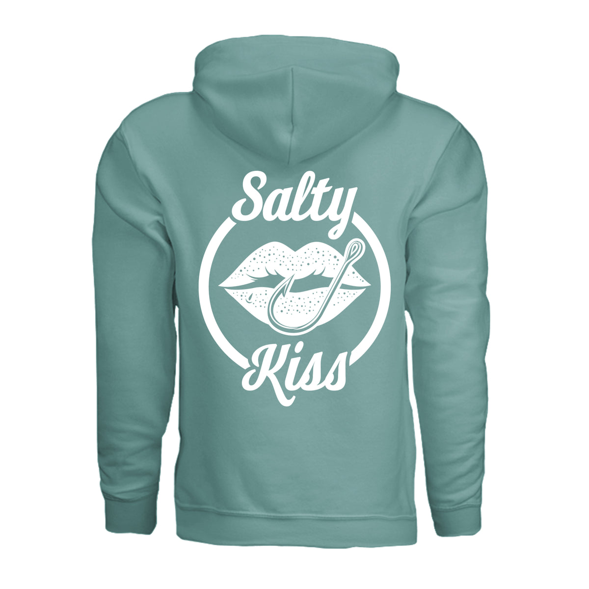 Unisex Hoodie - Salty Kiss White Logo by Salty Kiss coastal apparel