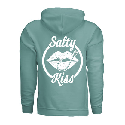 Unisex Hoodie - Salty Kiss White Logo by Salty Kiss coastal apparel