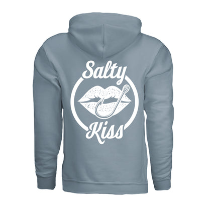 Unisex Hoodie - Salty Kiss White Logo by Salty Kiss coastal apparel