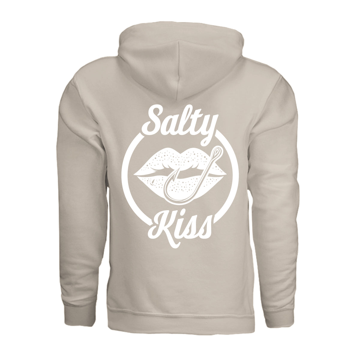Unisex Hoodie - Salty Kiss White Logo by Salty Kiss coastal apparel