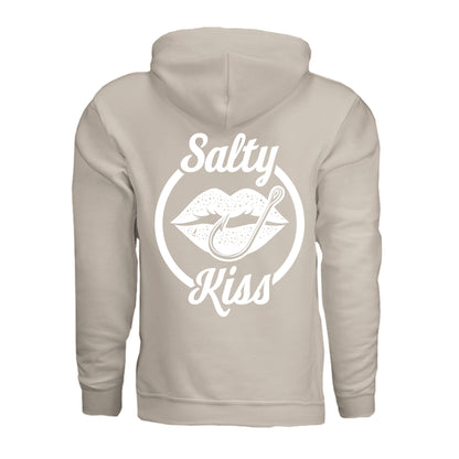 Unisex Hoodie - Salty Kiss White Logo by Salty Kiss coastal apparel