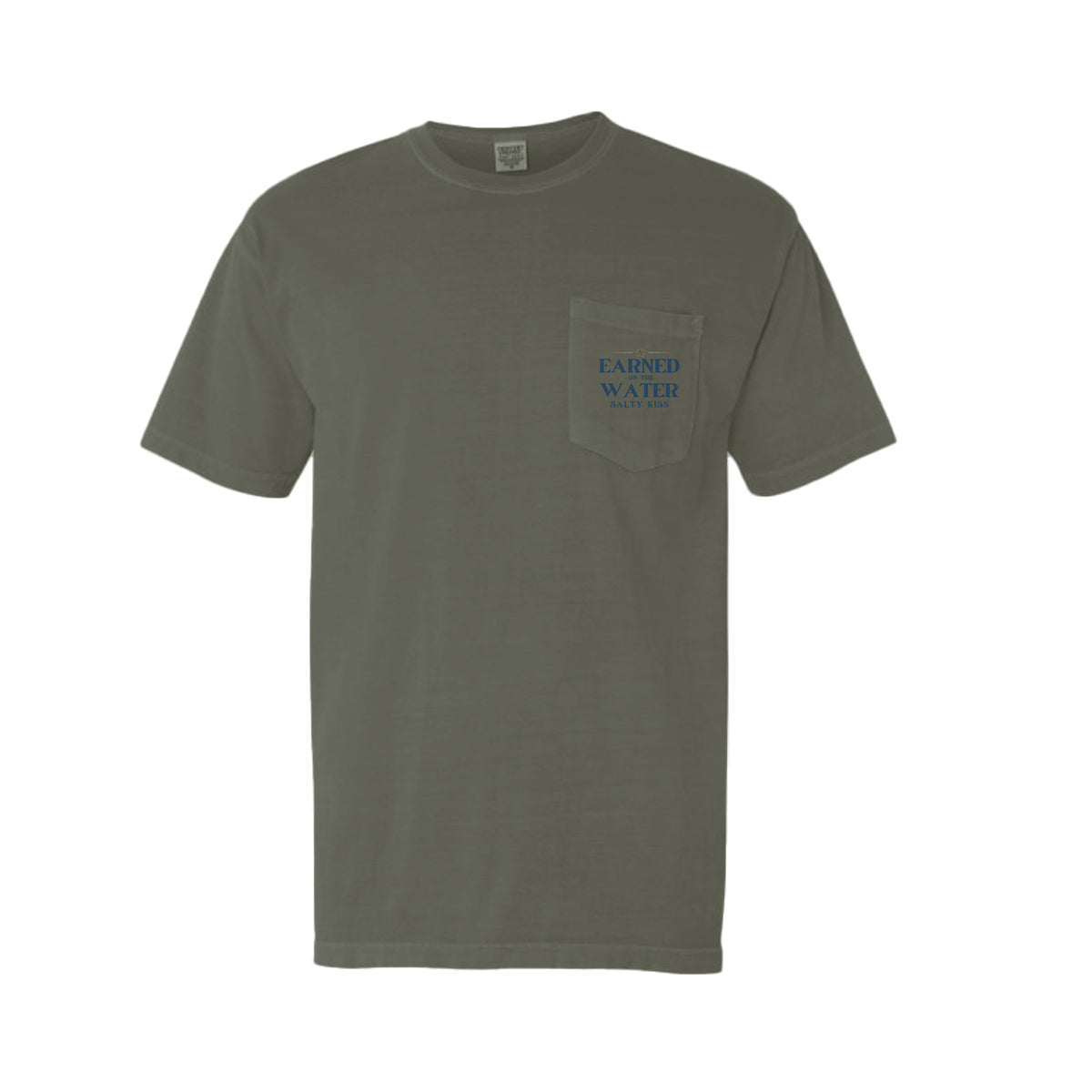 Men's Fishing Pocket Tee - Earned on the Water Redfish by Salty Kiss coastal apparel