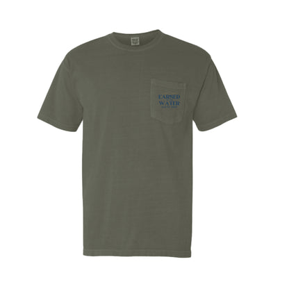 Men's Fishing Pocket Tee - Earned on the Water Redfish by Salty Kiss coastal apparel