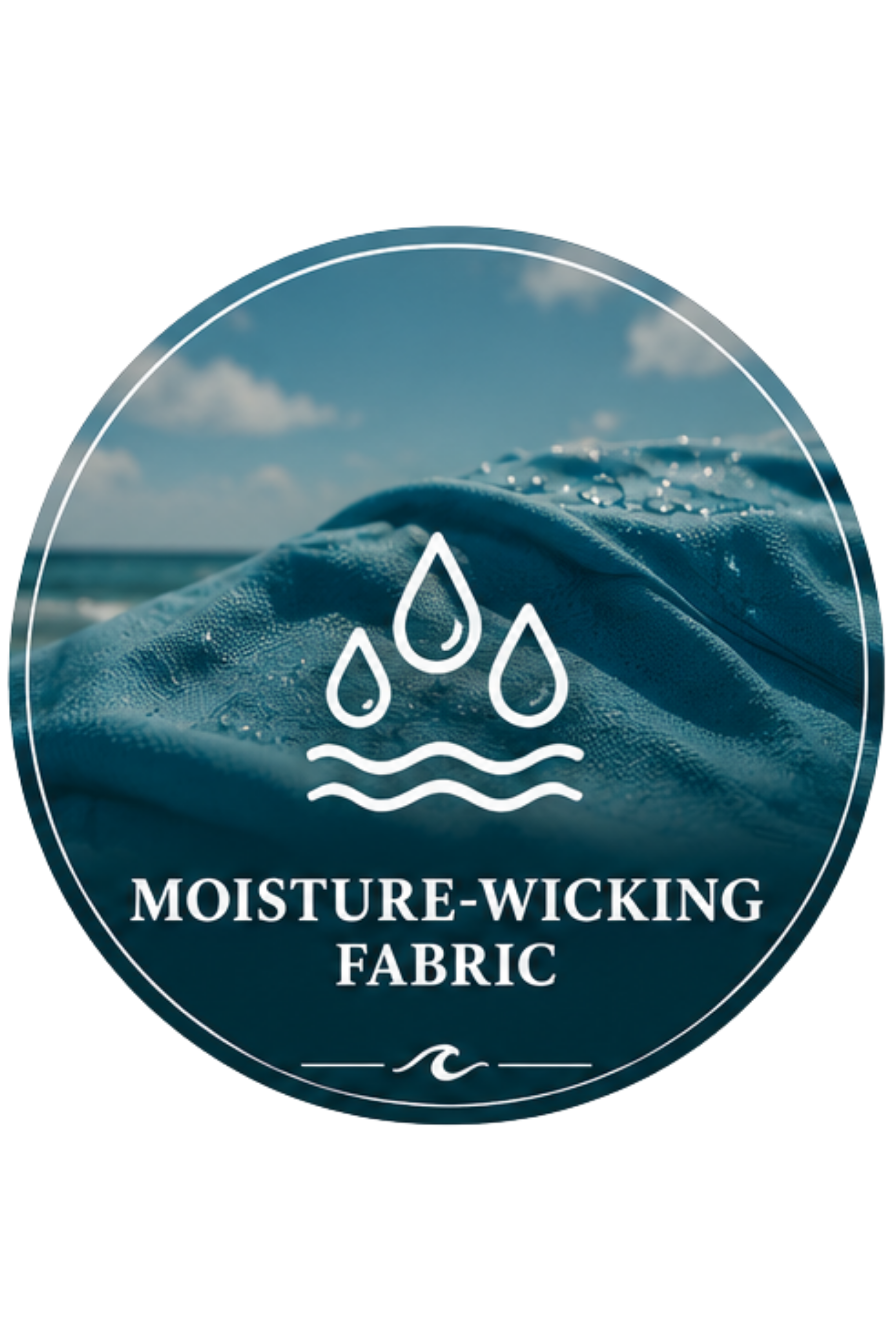Moisture-wicking fabric badge for Tidepool Troublemaker youth performance shirts.