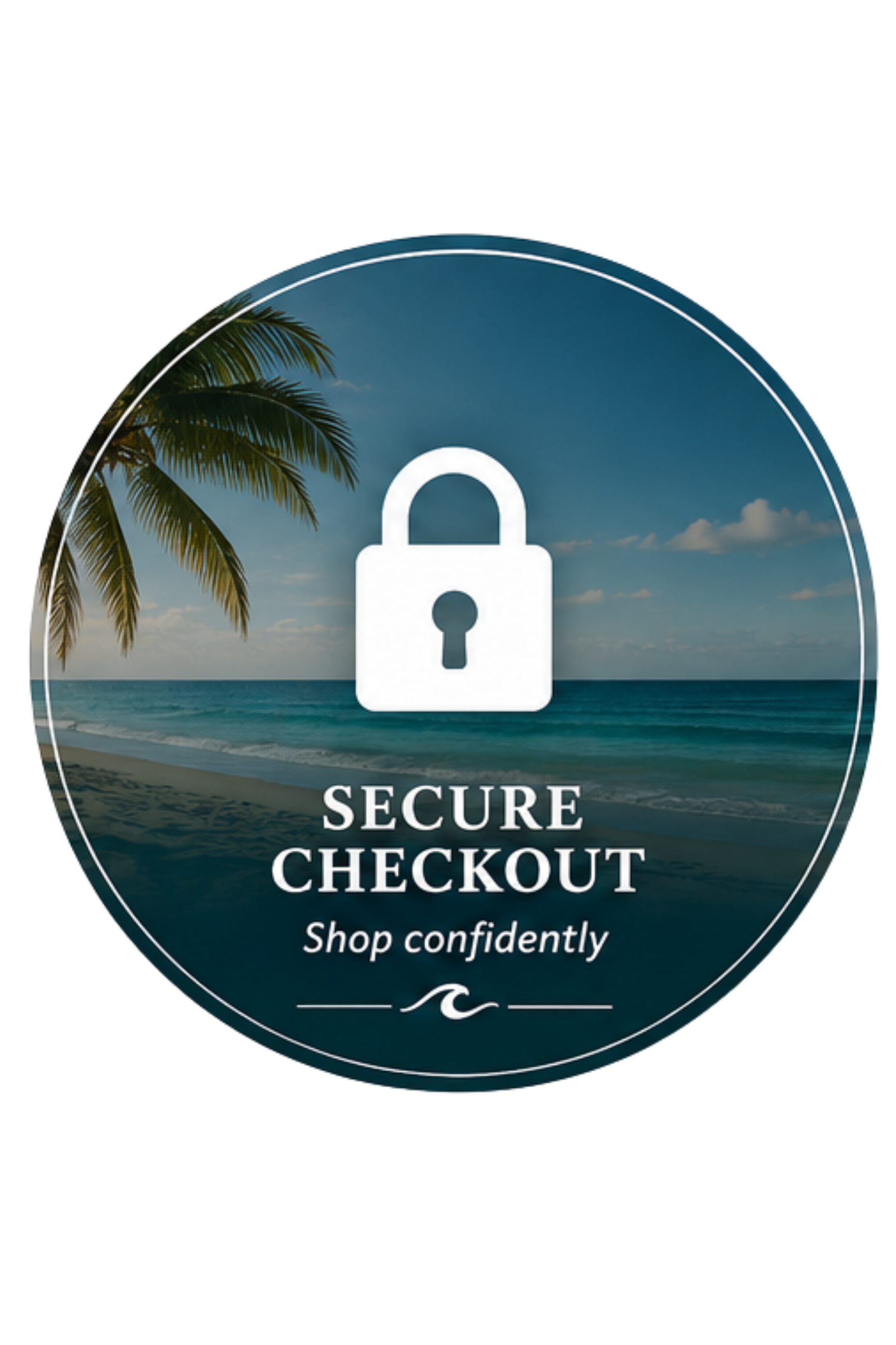 Secure checkout trust badge for safe shopping at Salty Kiss.