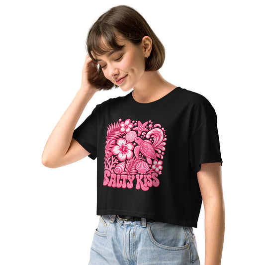 Women’s Crop Top - Coastal Love Sea Turtle by Salty Kiss coastal apparel