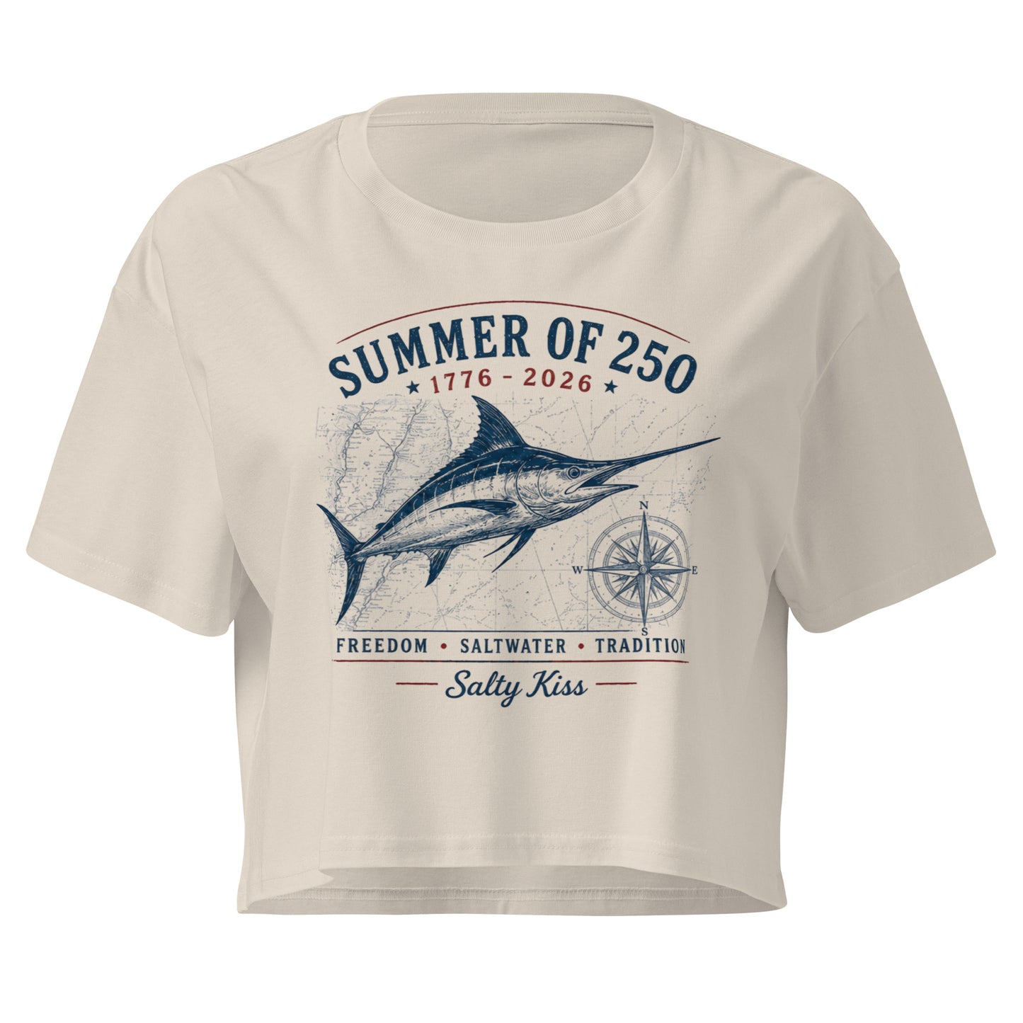 Women’s crop top freedom 250 by Salty Kiss coastal apparel
