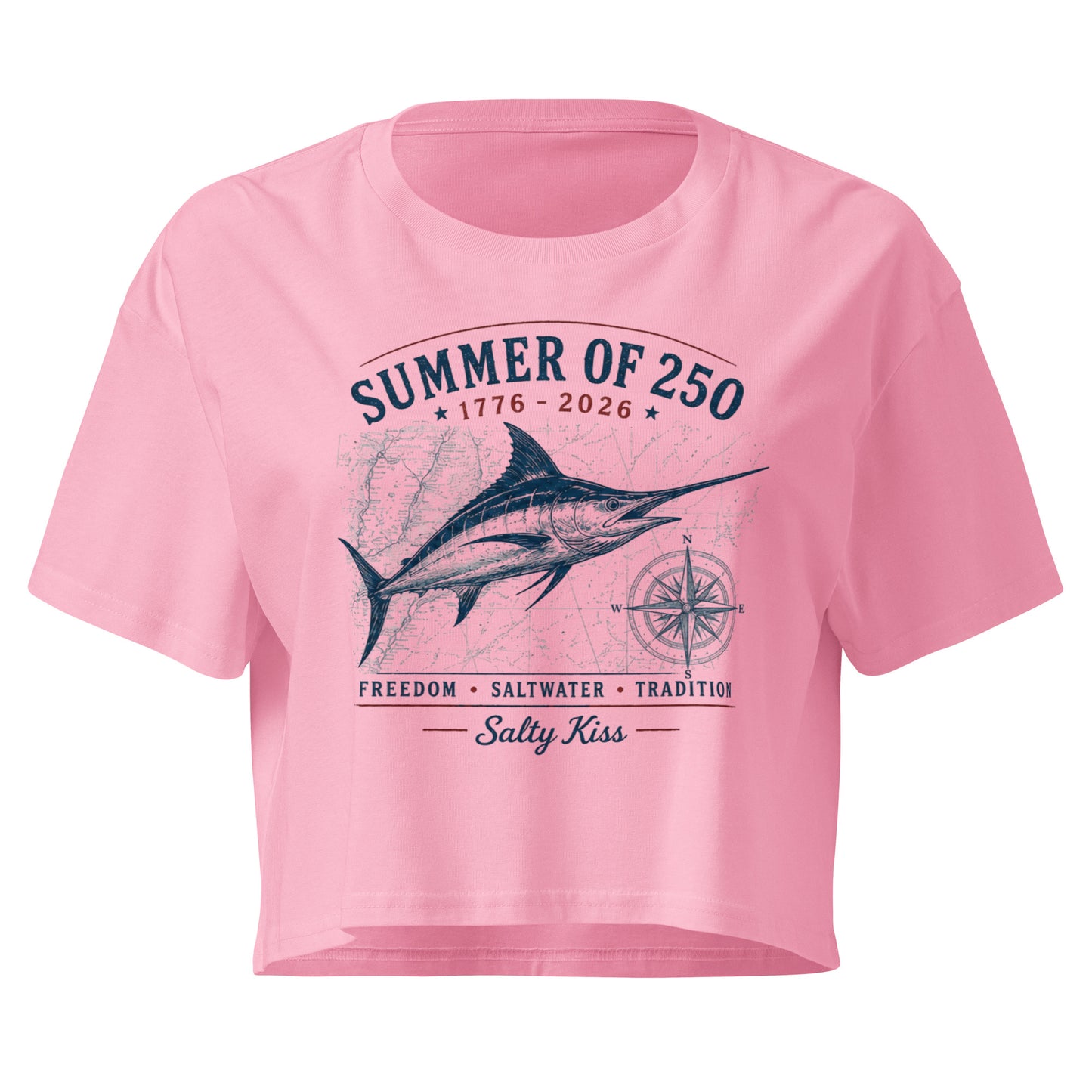 Women’s crop top freedom 250 by Salty Kiss coastal apparel