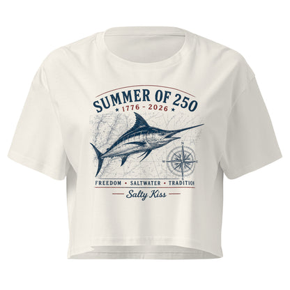 Women’s crop top freedom 250 by Salty Kiss coastal apparel