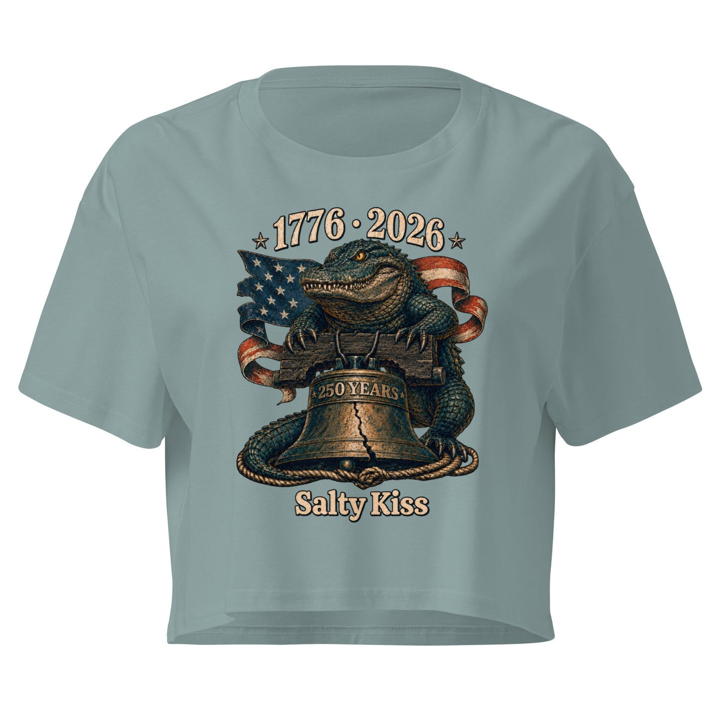 Women’s crop top bell gator by Salty Kiss coastal apparel