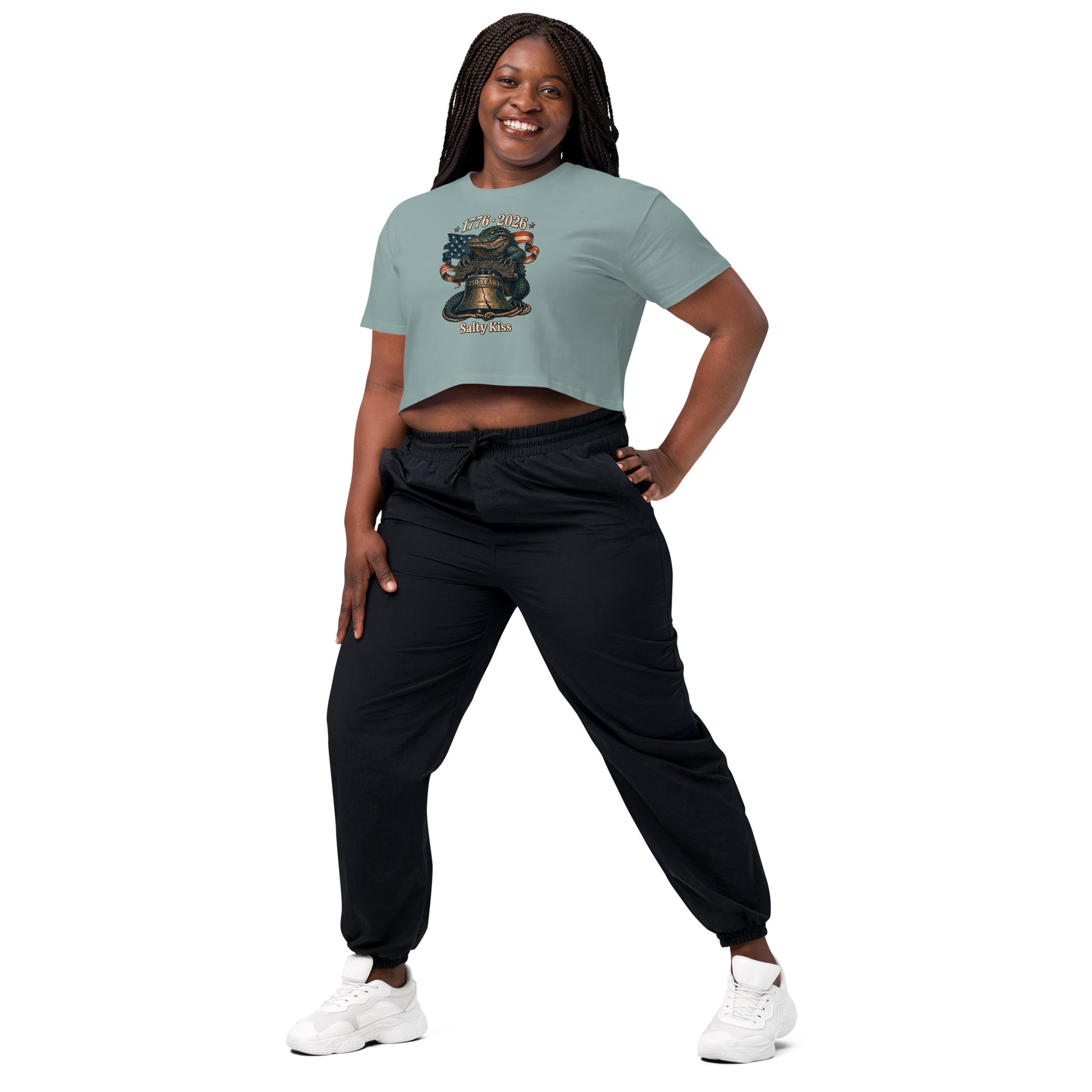 Women’s crop top bell gator by Salty Kiss coastal apparel
